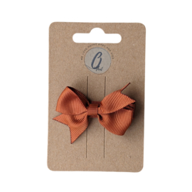 Alligatorclipje strik grosgrain roest