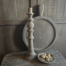 Massief houten kandelaar Luksa 'Carma' ( 48 cm.)