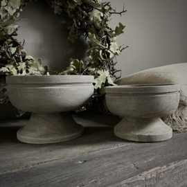 Houten bowl/ schaal op voet S ( Dia 14,5 cm)
