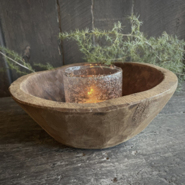 Oud houten schaaltje 7 ( Dia 21 cm)