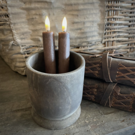 Set van 2 LED kaarsen 'Chocolade bruin' (incl. afstandsbediening)