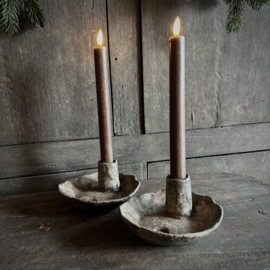 Set van 2 LED dinerkaarsen 'choco' (incl. afstandsbediening)