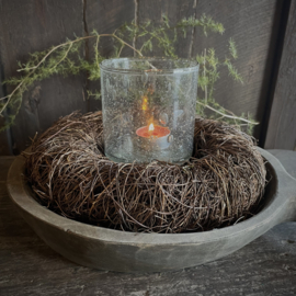 Windlicht steenslag 'Luksa' (H 10 cm)