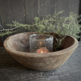 Oud houten schaaltje 9 ( Dia 22 cm)