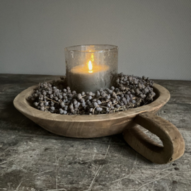 Houten schaal met handvat (L 47,5 cm)