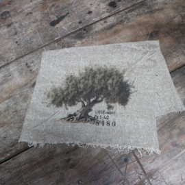 Shabby linnen gekleurde  'Olijfboom' (30x45 cm)
