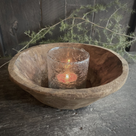 Oud houten schaaltje 6 ( Dia 21,5 cm)