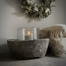 Oud houten bowl  (Ø 32,5 cm)