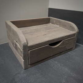 Houten console met 2-vaks lade  (Br 31,5 cm)