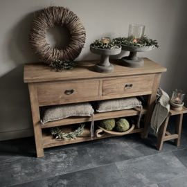 Houten dressoir met 2 lades (120  breed)