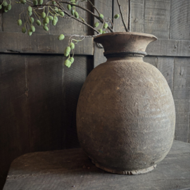 Oude Nepalese bol pot XL (H 35,5 cm)
