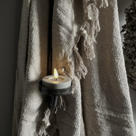 Set van 2 grote LED waxines 'Taupe' (Dia 7 cm)