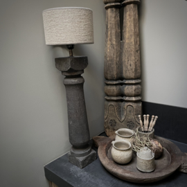 Massief houten balusterlamp  (H 60 cm)