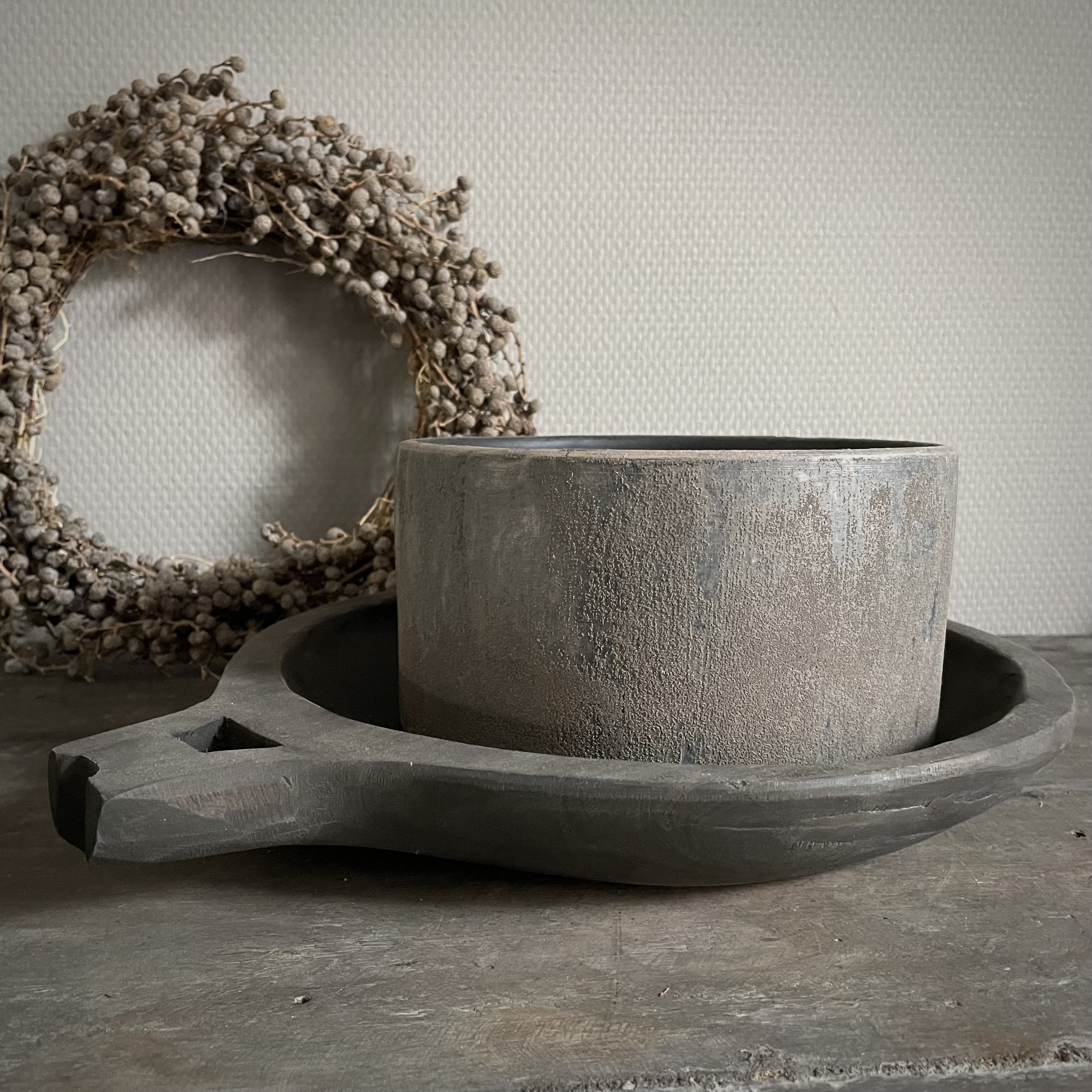 Aardewerken bowl (H 11 cm)