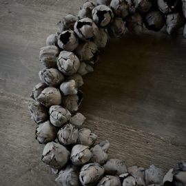 Krans Coco Fruit 'Dark grey'  (Ø 30 cm)