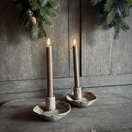 Set van 2 LED dinerkaarsen 'choco' (incl. afstandsbediening)