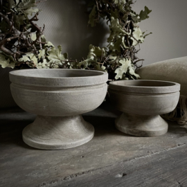 Houten bowl/ schaal op voet S ( Dia 14,5 cm)