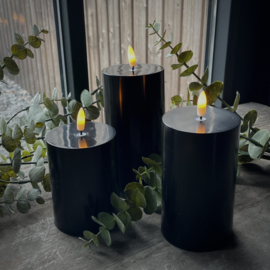 Set van 3 outdoor LED kaarsen 'Zwart'