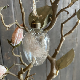 Set van 6 glazen eieren (L ± 7,5 cm)