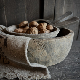 Houten schaal/ bowl 'Naga' ( Dia 30 cm)