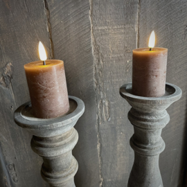 Set van 2 LED wax stompkaarsen Choco ( H 9,5 cm)