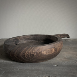 Houten schaal met handvat (L 44 cm)