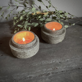 Waxinehouder 'cilinder' van beton PMR Ø 8 cm.