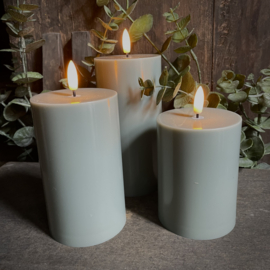 Set van 3 outdoor LED kaarsen 'Olijf groen'