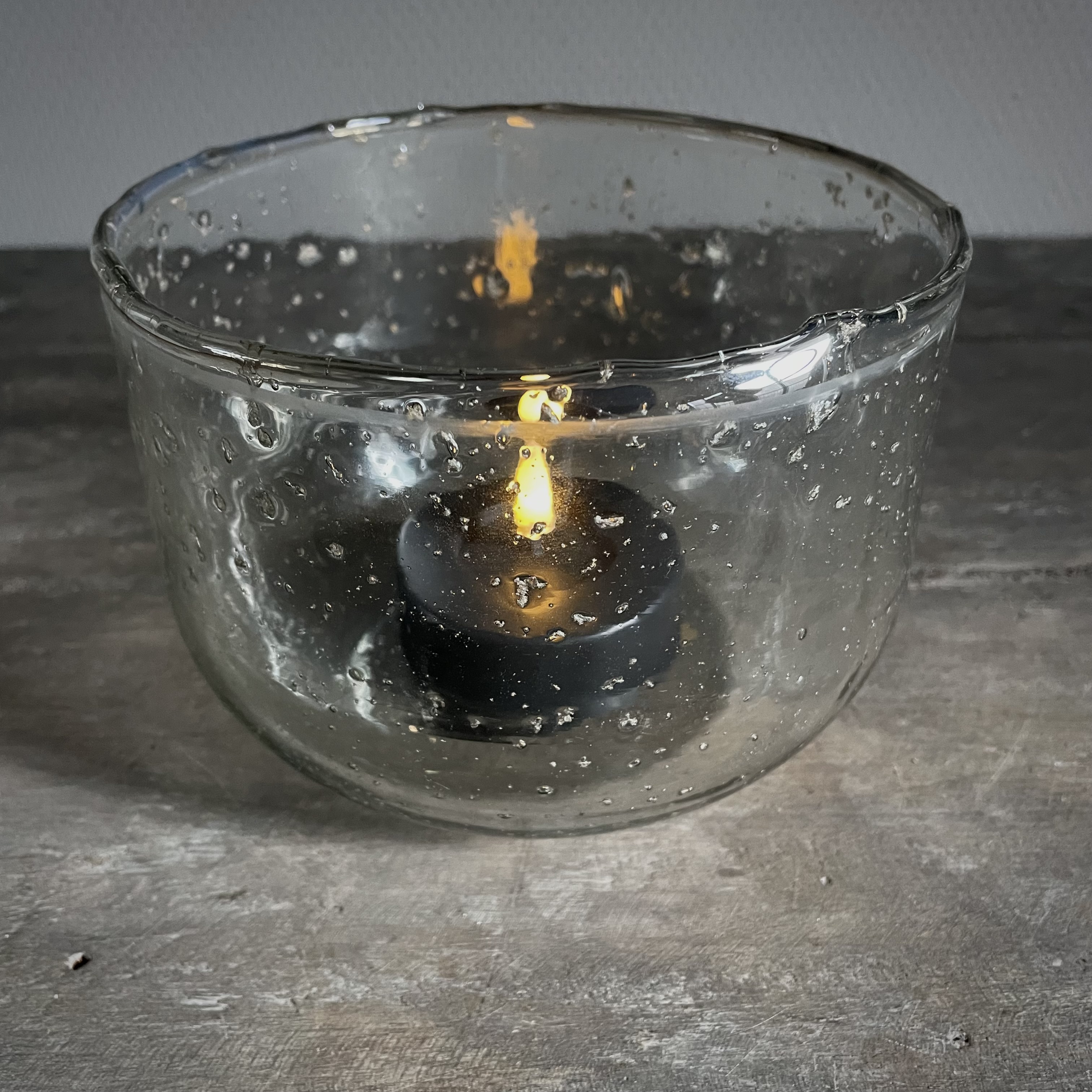 Transparant windlicht 'Bubble'  ( Ø 15,5 cm.)