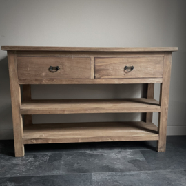 Houten dressoir met 2 lades (120  breed)