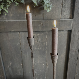 Set van 2 LED kaarsen 'Chocolade bruin' (incl. afstandsbediening)