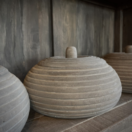 Houten pot met deksel (Dia 20 cm.)