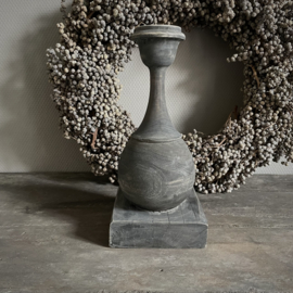 Massief houten kandelaar (23 cm hoog)