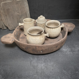 Oud houten schaal ( L 45 cm)