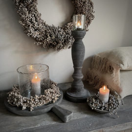 Massief houten kandelaar (40 cm.)