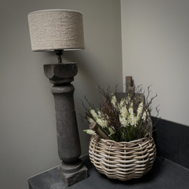 Massief houten balusterlamp  (H 60 cm)