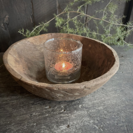 Oud houten schaaltje 5 ( Dia 22,5 cm)