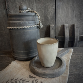 Houten pot met deksel (H 26 cm.)