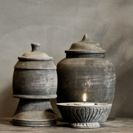 Massief houten kandelaar 'Hana' Luksa ( 25 cm.)