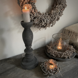 Massief houten kandelaar (40 cm.)