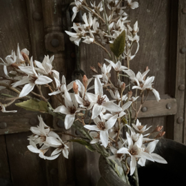 Zijden bloemen tak 'gebroken wit'  (95 cm)