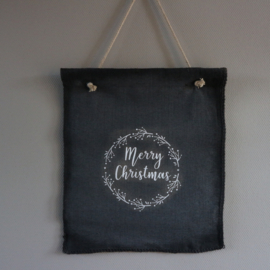 Wanddoek Merry Christmas "White"( 62x52 cm)