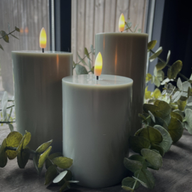 Set van 3 outdoor LED kaarsen 'Olijf groen'