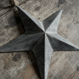 Metalen ster 'zink' aan touw 'M' (22 cm)