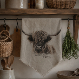 Shabby linnen Hooglander 'Farine' (45x45 cm)