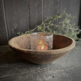 Oud houten schaaltje 4 ( Dia 21,5 cm)