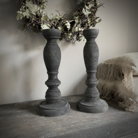 Massief houten kandelaar (40 cm.)