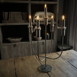 Metalen kandelaar 5-arms  ( 47 cm.)