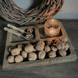 Houten 3-vaks tray (L 30 cm)