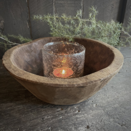 Oud houten schaaltje 7 ( Dia 21 cm)